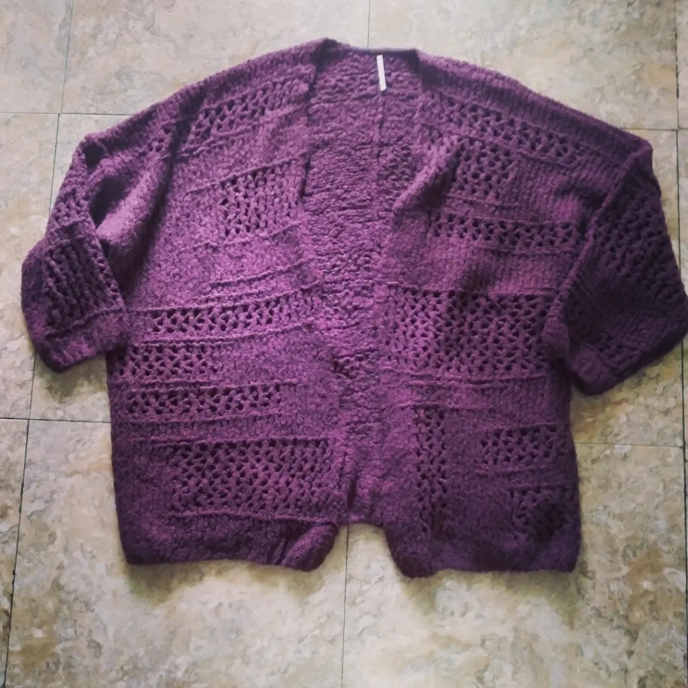 Free People Saturday Morning Slouchy Oversized Chunky Knit cardigan, size XS/S